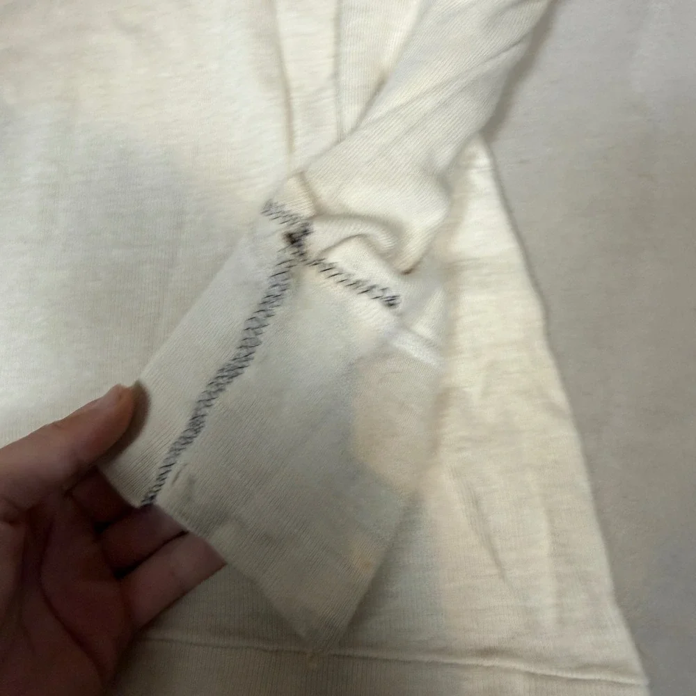 70s vietnam military issue Winter Undershirt Wool Cotton Henley Named Large